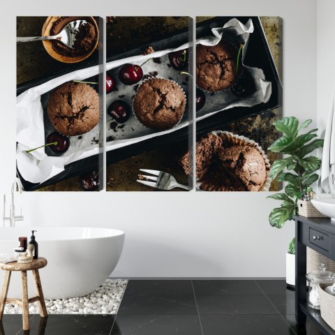 Obraz Wieloczęściowy Babeczki Z Wiśniami