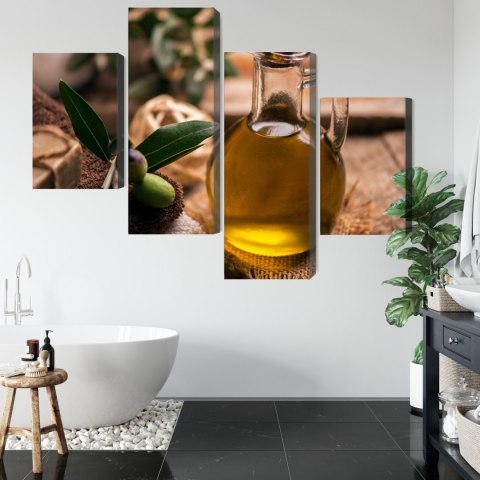 Obraz Wieloczęściowy Butelka Oliwy Z Oliwek