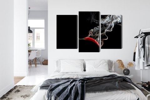 Obraz Wieloczęściowy Czerwone Chili Z Dymem