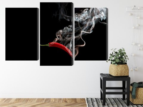 Obraz Wieloczęściowy Czerwone Chili Z Dymem