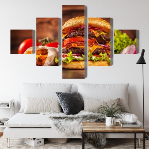 Obraz Wieloczęściowy Domowy Hamburger