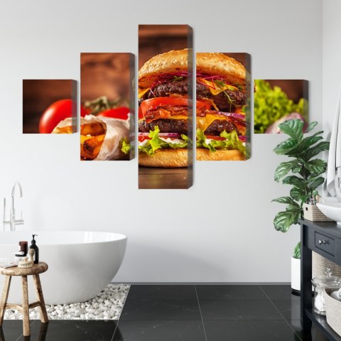 Obraz Wieloczęściowy Domowy Hamburger