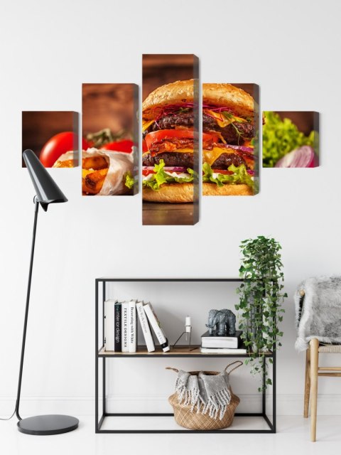 Obraz Wieloczęściowy Domowy Hamburger