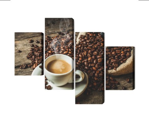 Obraz Wieloczęściowy Filiżanka Gorącej Kawy