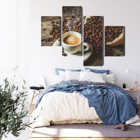 Obraz Wieloczęściowy Filiżanka Gorącej Kawy