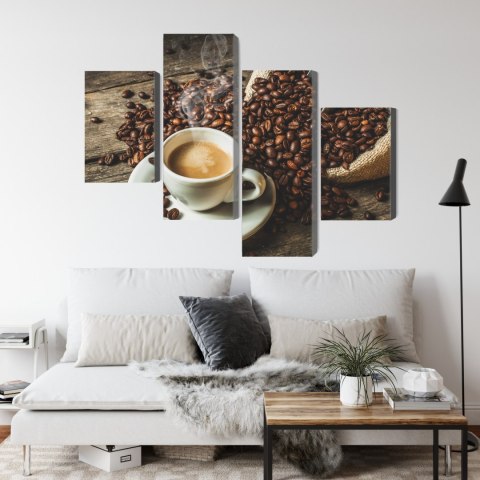 Obraz Wieloczęściowy Filiżanka Gorącej Kawy