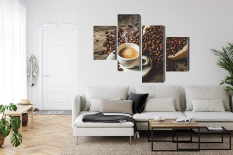 Obraz Wieloczęściowy Filiżanka Gorącej Kawy