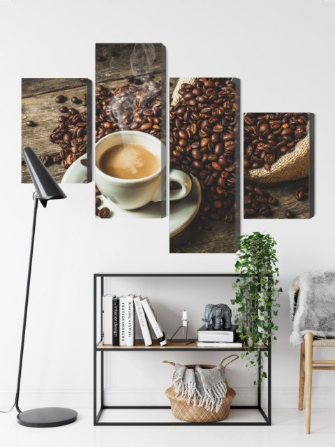 Obraz Wieloczęściowy Filiżanka Gorącej Kawy