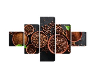 Obraz Wieloczęściowy Kawa Mielona I Ziarna