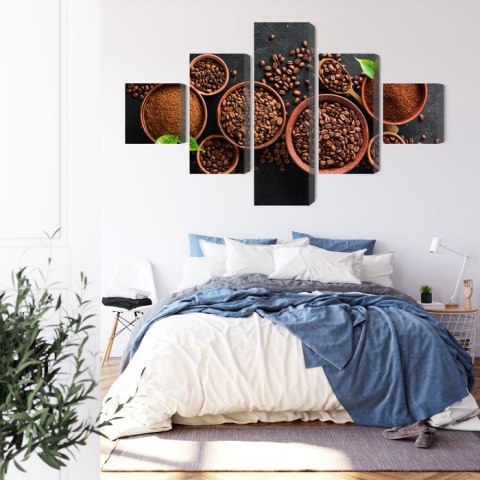 Obraz Wieloczęściowy Kawa Mielona I Ziarna