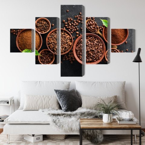 Obraz Wieloczęściowy Kawa Mielona I Ziarna
