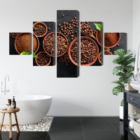 Obraz Wieloczęściowy Kawa Mielona I Ziarna