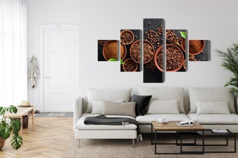 Obraz Wieloczęściowy Kawa Mielona I Ziarna