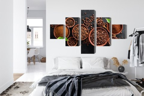 Obraz Wieloczęściowy Kawa Mielona I Ziarna