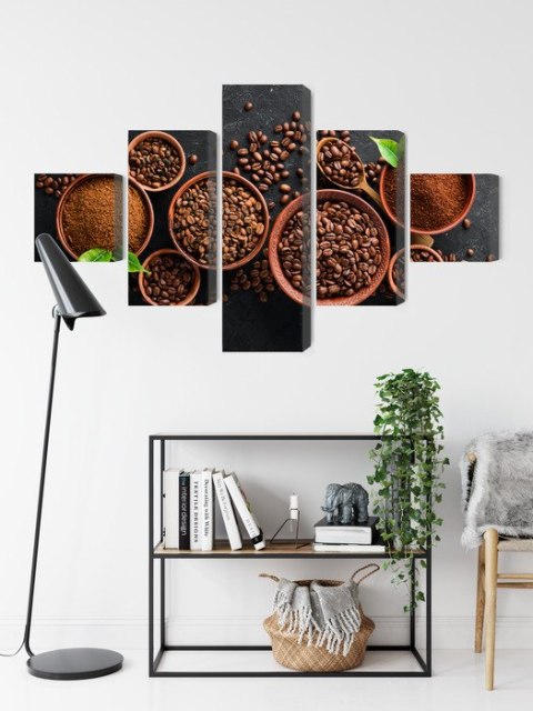 Obraz Wieloczęściowy Kawa Mielona I Ziarna