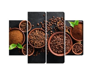 Obraz Wieloczęściowy Kawa Mielona I Ziarna