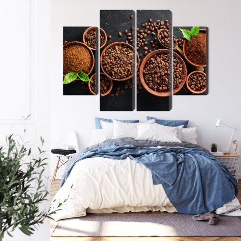 Obraz Wieloczęściowy Kawa Mielona I Ziarna
