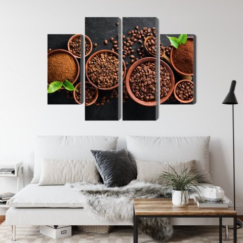 Obraz Wieloczęściowy Kawa Mielona I Ziarna