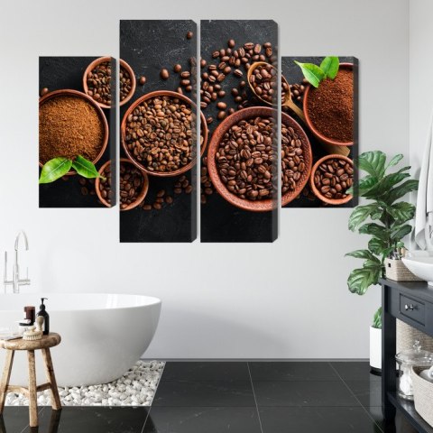 Obraz Wieloczęściowy Kawa Mielona I Ziarna