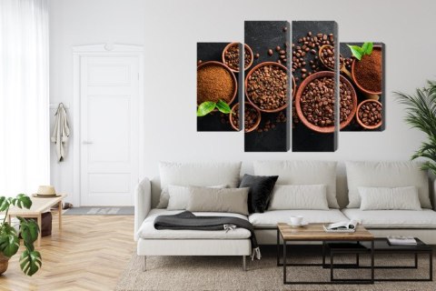 Obraz Wieloczęściowy Kawa Mielona I Ziarna