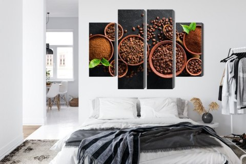 Obraz Wieloczęściowy Kawa Mielona I Ziarna