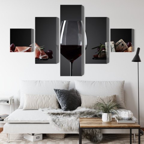 Obraz Wieloczęściowy Kieliszek Czerwonego Wina