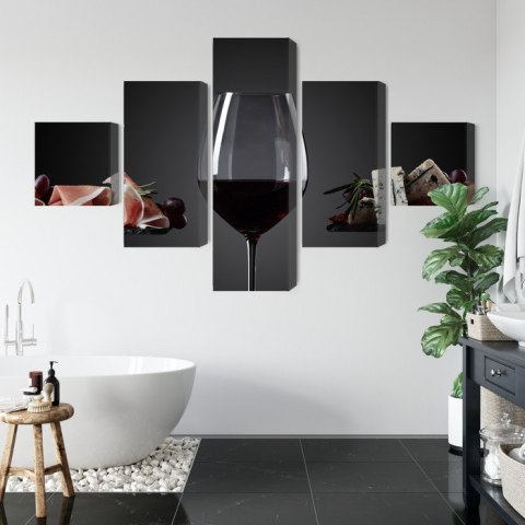 Obraz Wieloczęściowy Kieliszek Czerwonego Wina