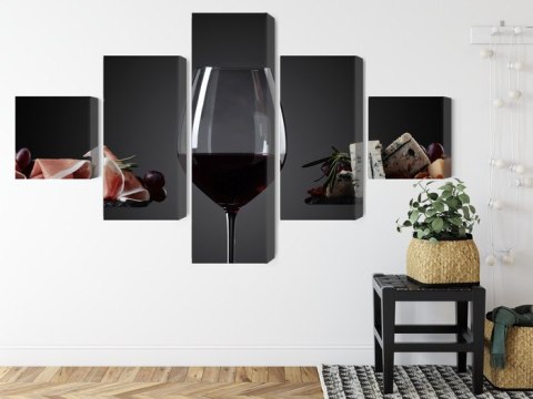 Obraz Wieloczęściowy Kieliszek Czerwonego Wina