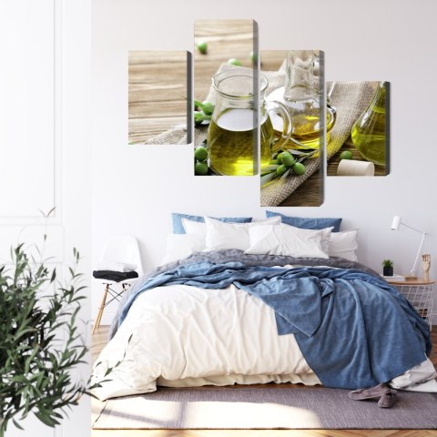 Obraz Wieloczęściowy Oliwa Z Oliwek Z Zielonymi Oliwkami