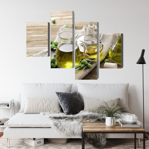 Obraz Wieloczęściowy Oliwa Z Oliwek Z Zielonymi Oliwkami