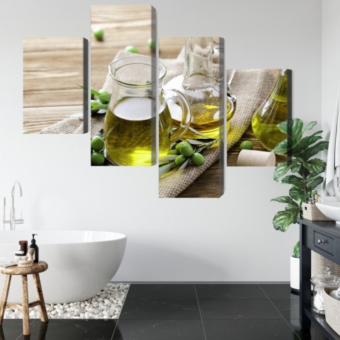 Obraz Wieloczęściowy Oliwa Z Oliwek Z Zielonymi Oliwkami