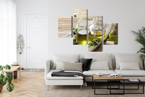 Obraz Wieloczęściowy Oliwa Z Oliwek Z Zielonymi Oliwkami