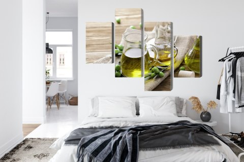 Obraz Wieloczęściowy Oliwa Z Oliwek Z Zielonymi Oliwkami