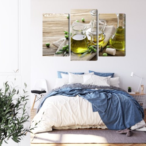Obraz Wieloczęściowy Oliwa Z Oliwek Z Zielonymi Oliwkami