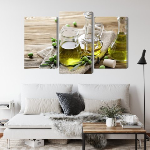 Obraz Wieloczęściowy Oliwa Z Oliwek Z Zielonymi Oliwkami