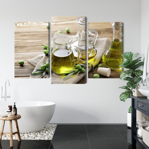Obraz Wieloczęściowy Oliwa Z Oliwek Z Zielonymi Oliwkami