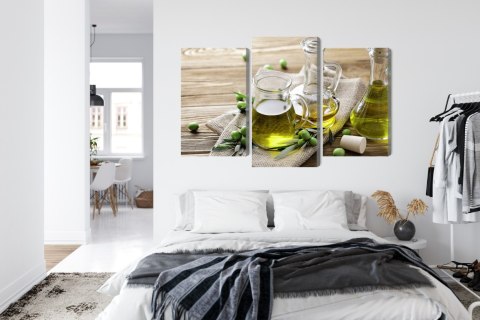 Obraz Wieloczęściowy Oliwa Z Oliwek Z Zielonymi Oliwkami