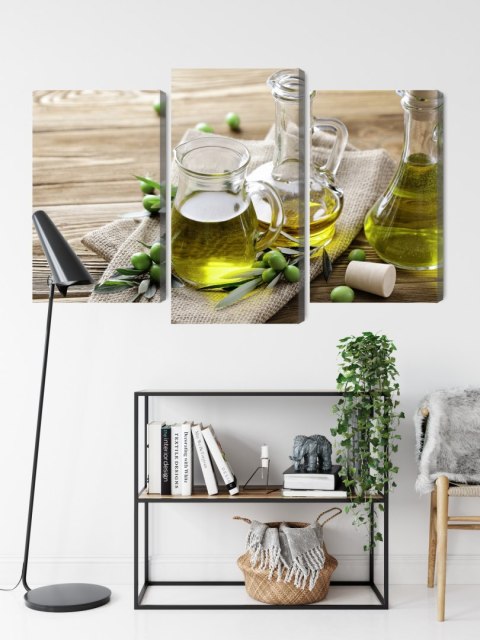 Obraz Wieloczęściowy Oliwa Z Oliwek Z Zielonymi Oliwkami