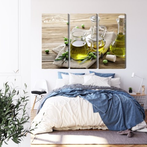 Obraz Wieloczęściowy Oliwa Z Oliwek Z Zielonymi Oliwkami