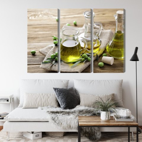 Obraz Wieloczęściowy Oliwa Z Oliwek Z Zielonymi Oliwkami