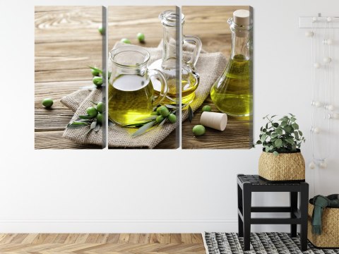 Obraz Wieloczęściowy Oliwa Z Oliwek Z Zielonymi Oliwkami