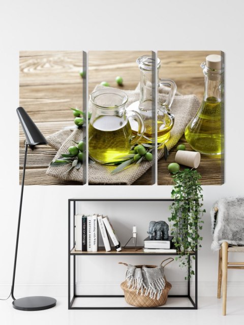 Obraz Wieloczęściowy Oliwa Z Oliwek Z Zielonymi Oliwkami