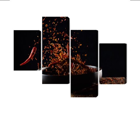 Obraz Wieloczęściowy Pieprz Cayenne W Locie