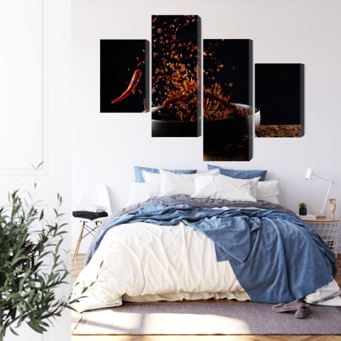 Obraz Wieloczęściowy Pieprz Cayenne W Locie
