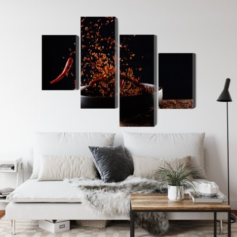 Obraz Wieloczęściowy Pieprz Cayenne W Locie