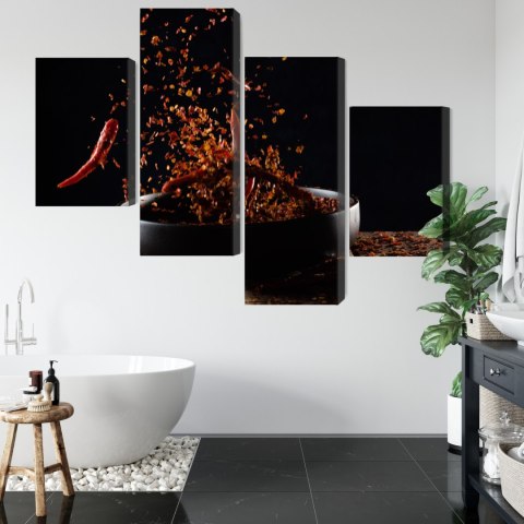Obraz Wieloczęściowy Pieprz Cayenne W Locie