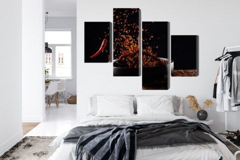 Obraz Wieloczęściowy Pieprz Cayenne W Locie