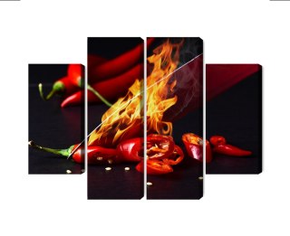 Obraz Wieloczęściowy Płonący Nóż