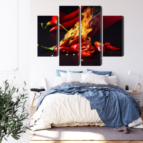 Obraz Wieloczęściowy Płonący Nóż