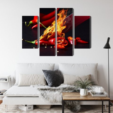 Obraz Wieloczęściowy Płonący Nóż